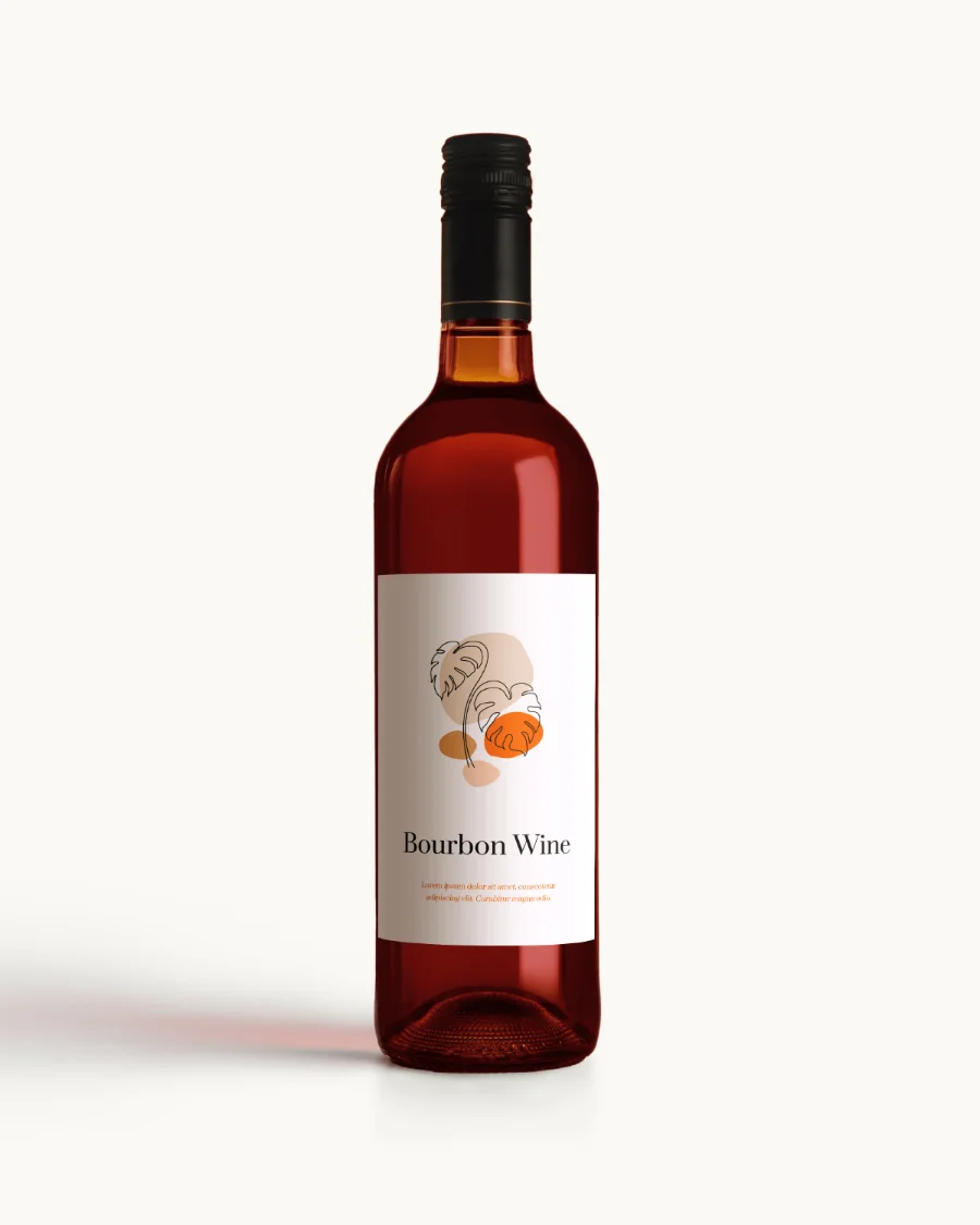 Botella de vino tinto artesanal en envase de vidrio
