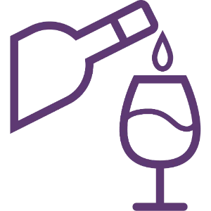 Icono de copa y botella como pieza decorativa